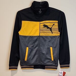 Puma Kid's Black and Gold Bomber Jacket